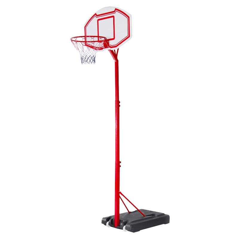 Adjustable Portable Basketball Hoop Set - Black, 2.1-2.6m Height, Wheels