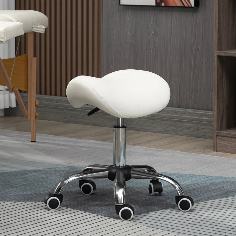 Cream Hydraulic Salon Stool