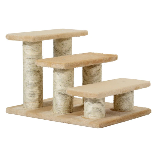 Beige 3-Tier Cat Scratch Stair Tree