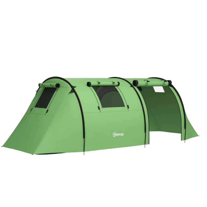 4-Person Green Tunnel Tent with Accessories