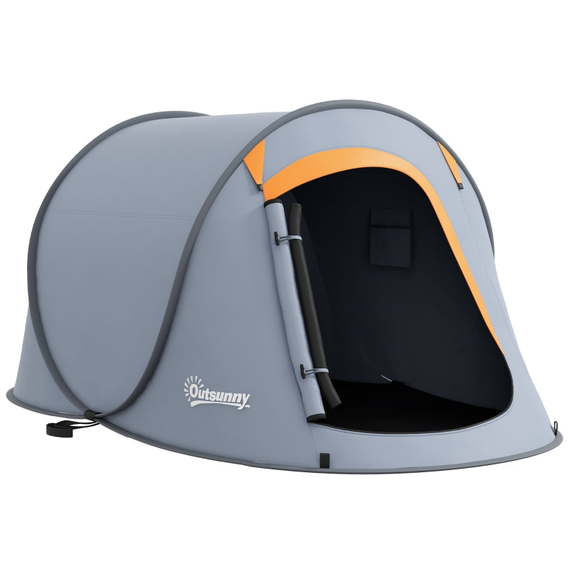 Grey 2-Person Pop-Up Camping Tent with Accessories