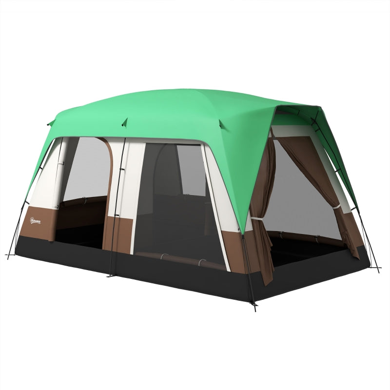 Green 7-Person Camping Tent with Rainfly & Accessories