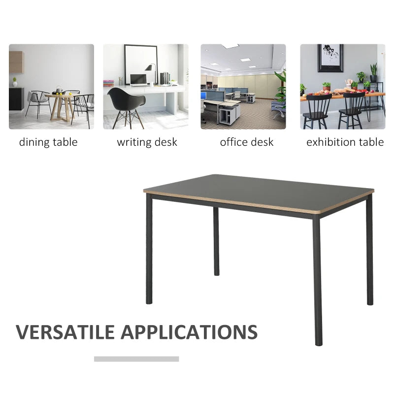 Grey Steel Frame Dining Table for 4 - 75x120x70cm, Minimalistic Style