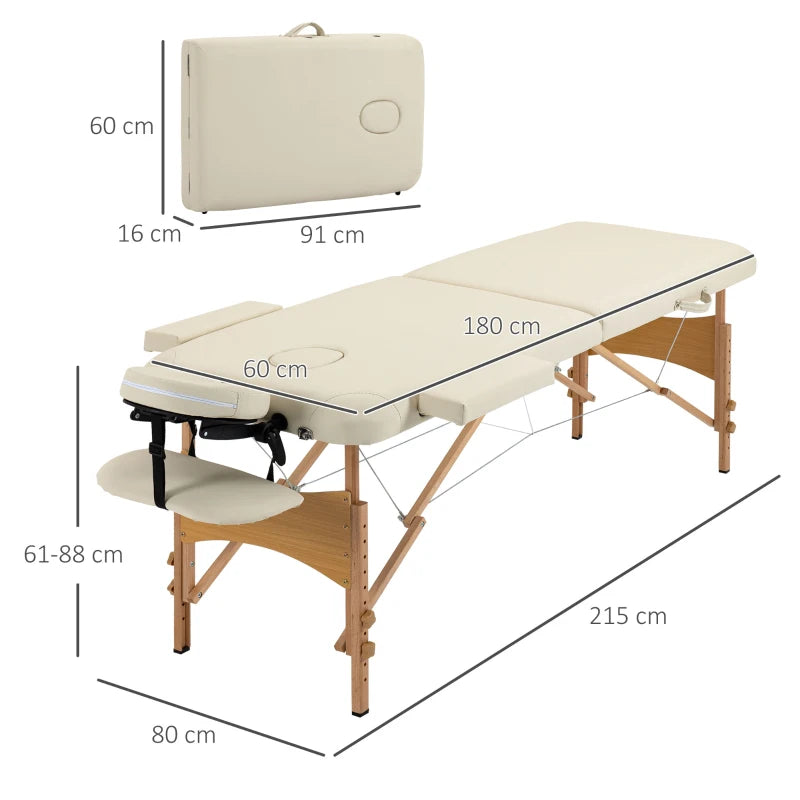 Portable Cream Massage Table with Wooden Frame