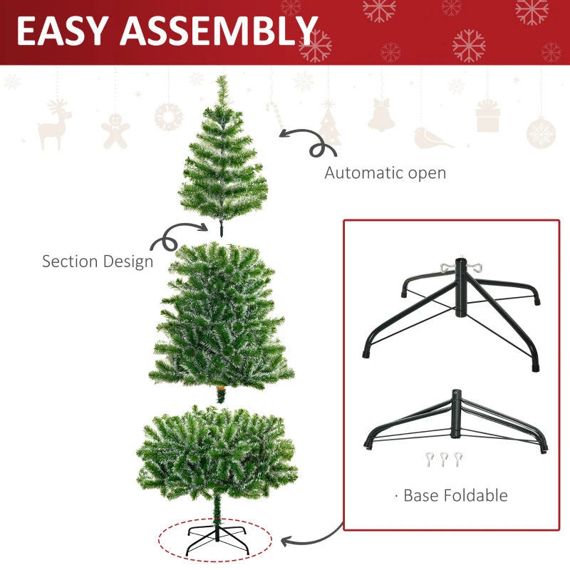 7FT Green Artificial Christmas Tree with Metal Stand