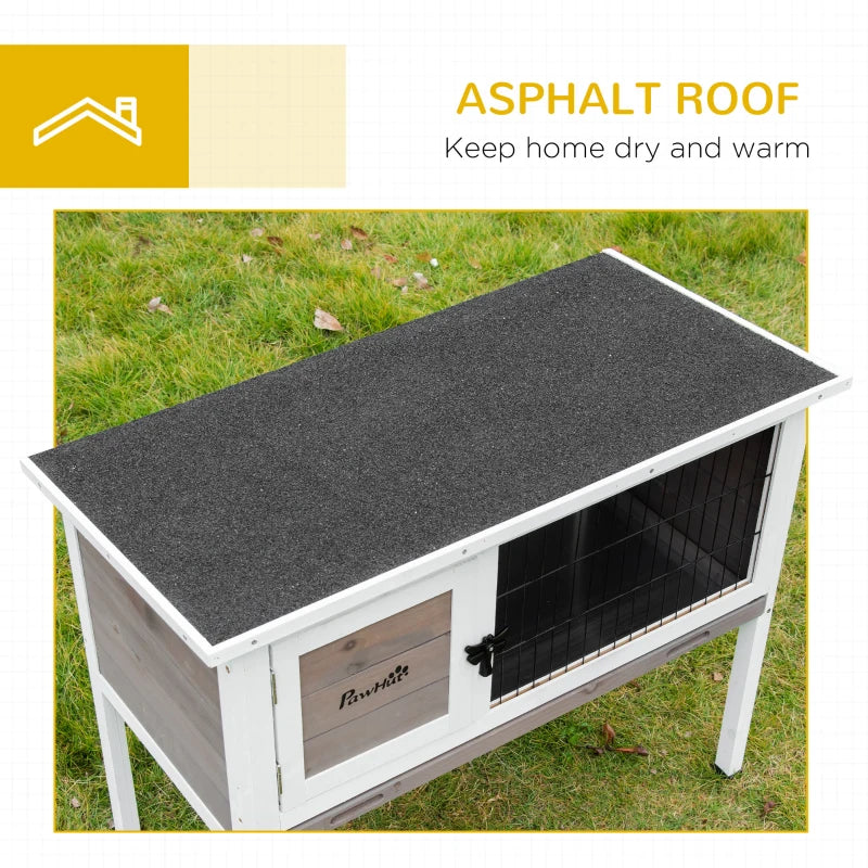 Brown Wooden Small Animal Hutch with Asphalt Roof 86 x 45 x 70 cm