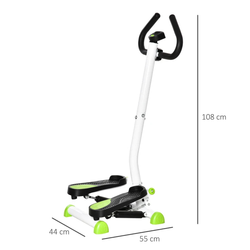 White Aerobic Twister Stepper with Adjustable Resistance & LCD Screen