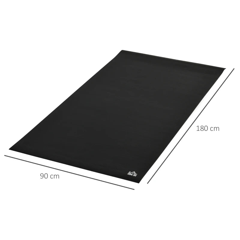 Non-Slip Black Exercise Equipment Mat 180 x 90cm