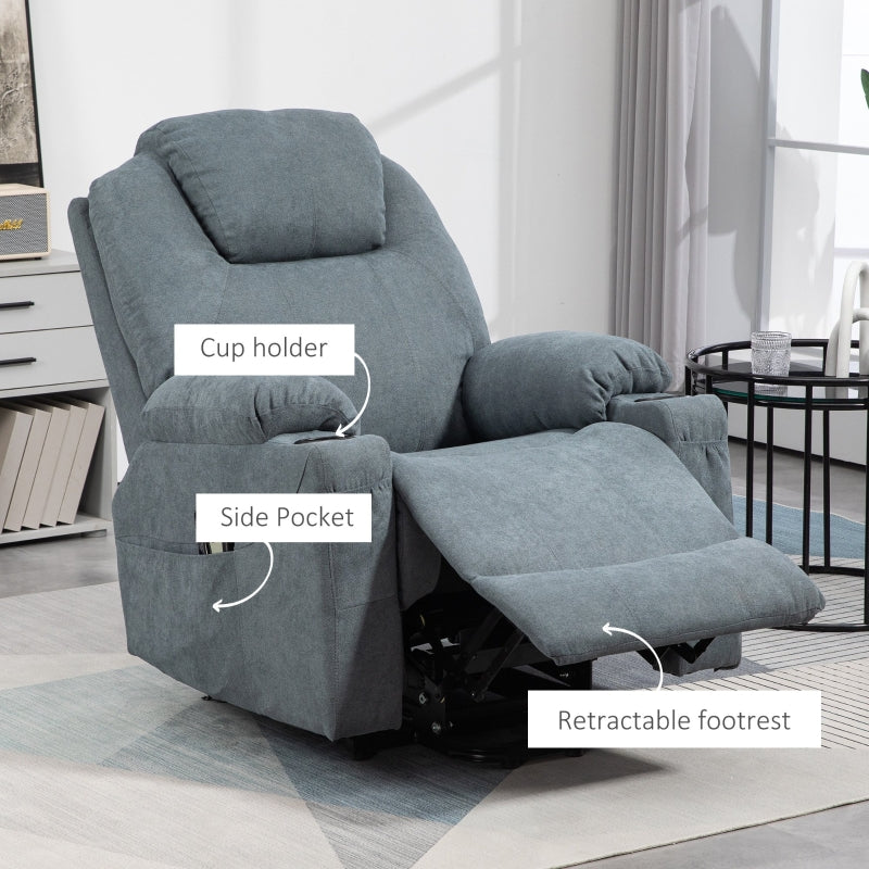 Grey Massage Recliner Chair with Heat Function