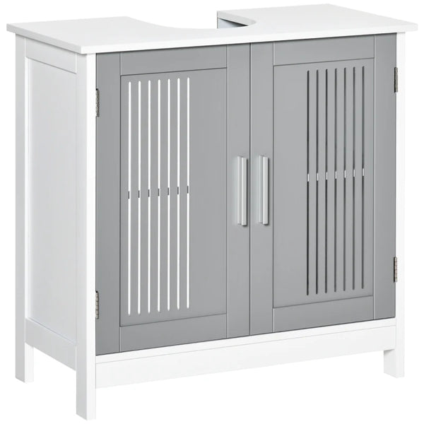 Grey Under Sink Bathroom Cabinet with 2 Doors