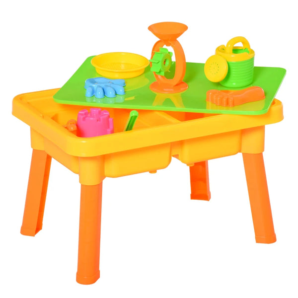 Blue Sand and Water Play Table Set with Lid and Accessories