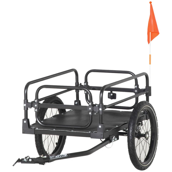 Black Steel Bike Trailer with Triple Safety and Suspension