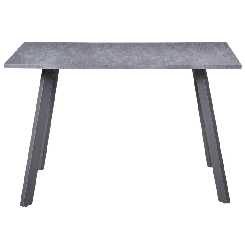 Dark Grey Metal Leg Dining Table with Spacious Top