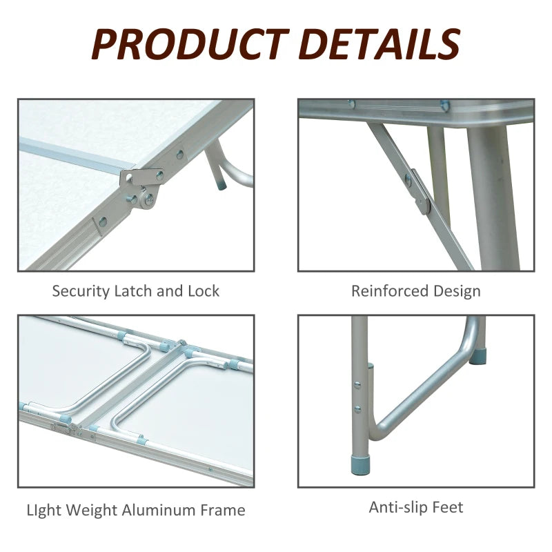 Compact Folding Aluminum Table - Silver