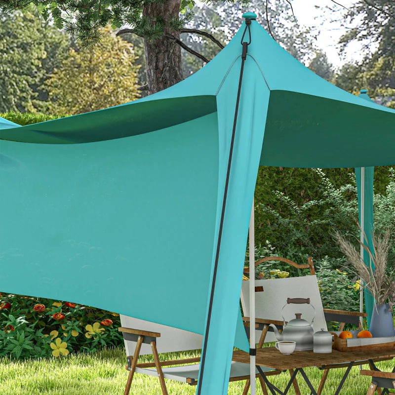 Sky Blue Beach Tent with Detachable Sidewall and Carry Bag