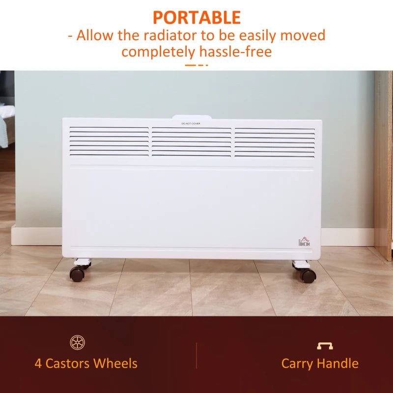 White Electric Convector Heater with 2 Heat Settings