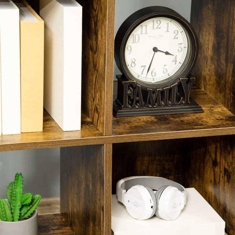 Rustic Industrial Six-Cube Shelving Unit in Charcoal Grey