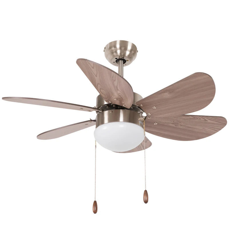 Walnut Brown LED Ceiling Fan with Reversible Blades