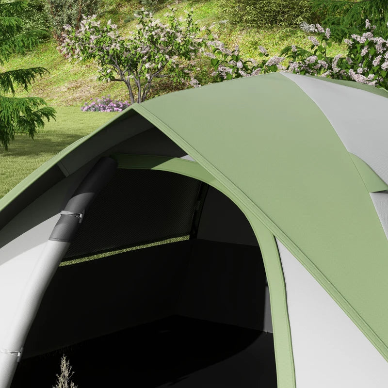 3-Person Green/Grey Dome Tent with Accessories