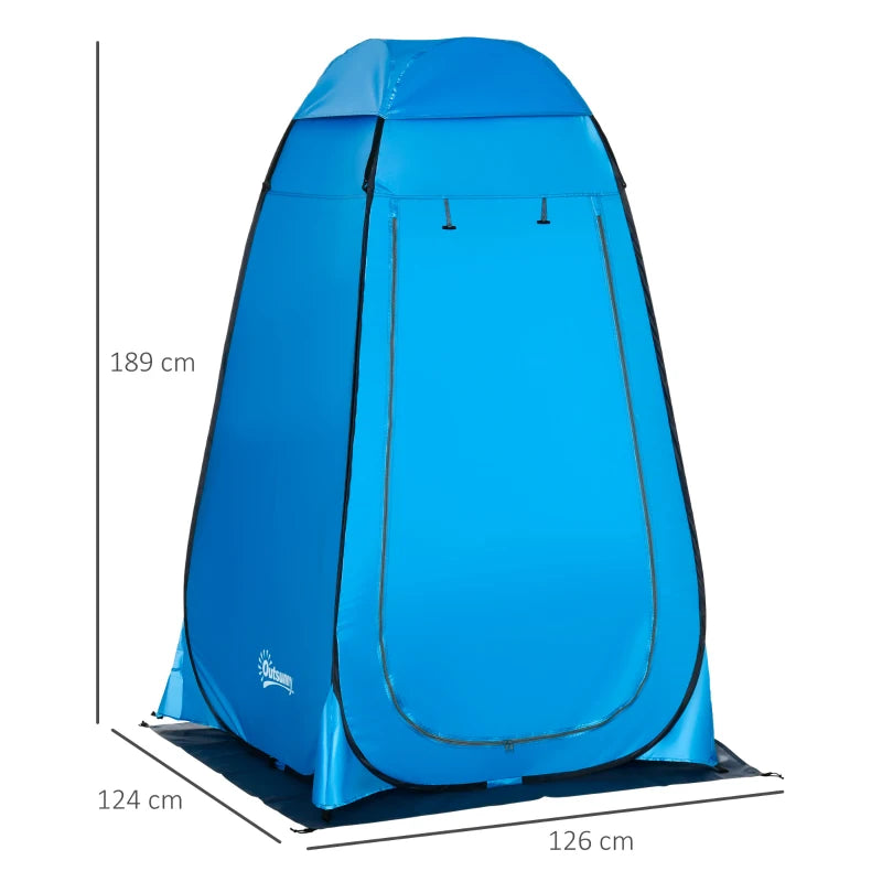 Blue Pop Up Outdoor Shower Privacy Tent with Removable Floor