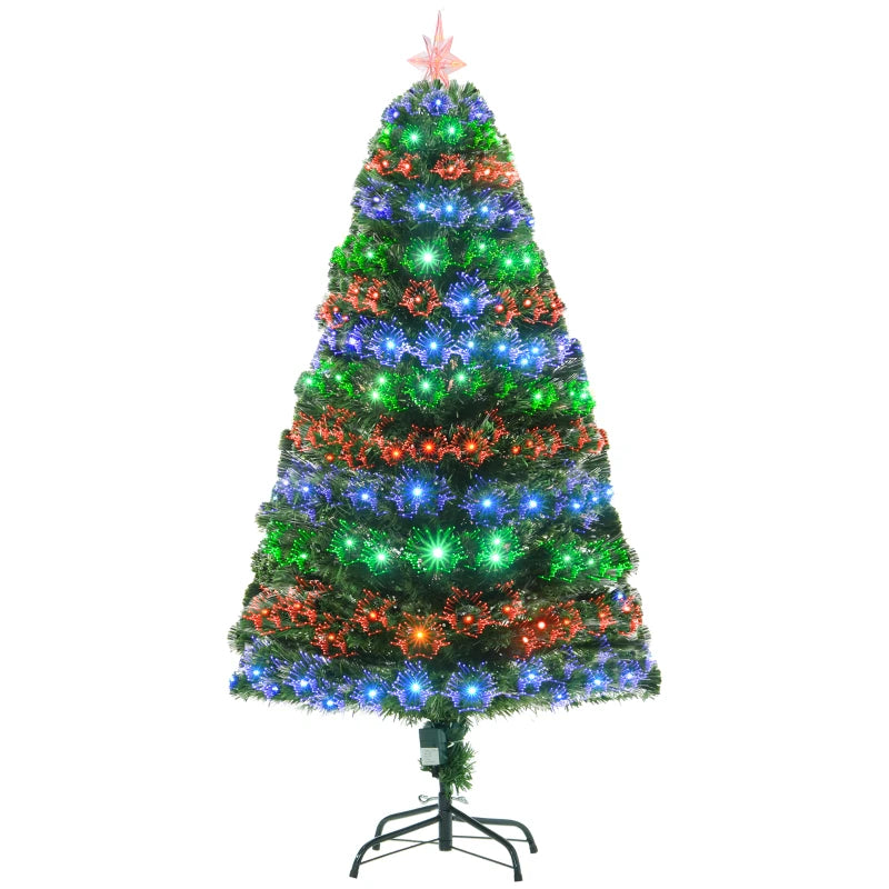 5ft Pre-Lit Multicolored Fiber Optic Christmas Tree - Green