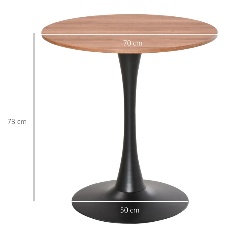 Adjustable Steel Frame Bar Table - Wood-Effect, Height 67-93cm, Black