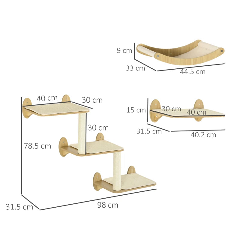 Oak Cat Climbing Set with Shelves & Hammock