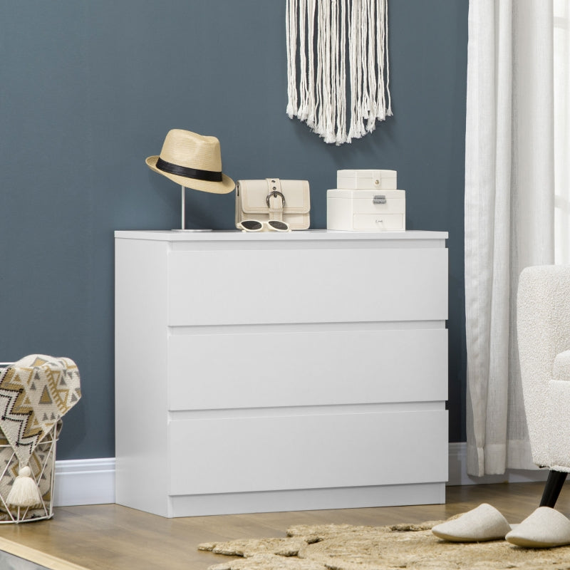 White 3-Drawer Storage Chest for Bedroom and Living Room