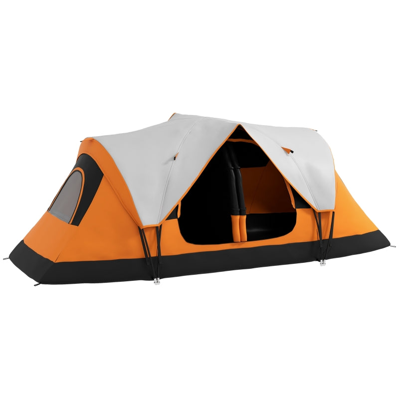 Orange 6-Person Tent with 2 Rooms, Rainfly & Accessories