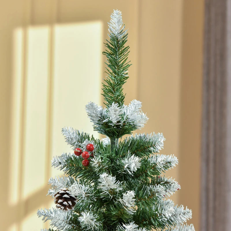 5FT Green Artificial Christmas Tree with Red Berries and Pinecones