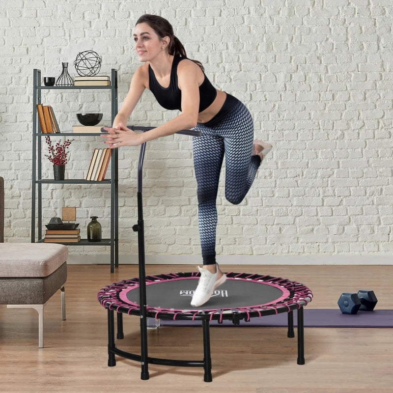 45" Pink Round Mini Trampoline with Adjustable Handle