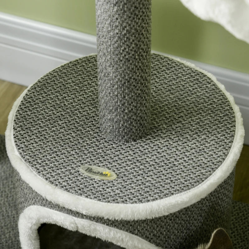 Grey Cat Climbing Tower with Scratching Posts, 132cm