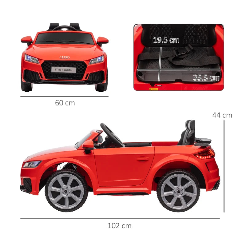 Red Audi TT Kids Ride-On Car with Remote Control and MP3 Player