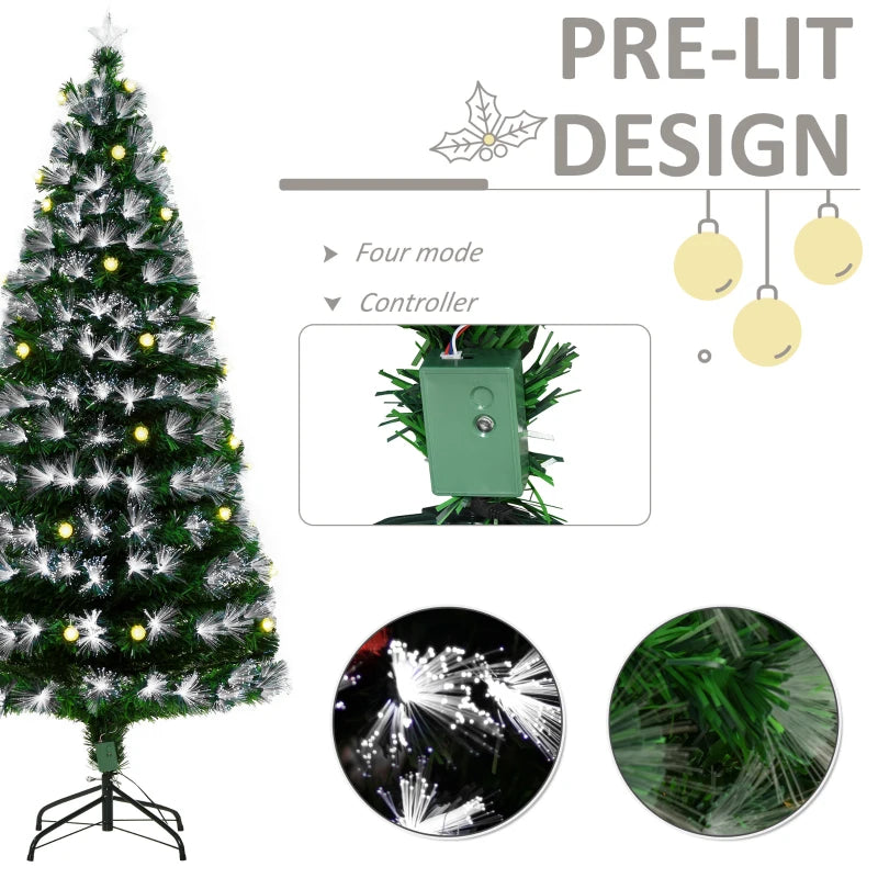 6ft White Pre-Lit Christmas Tree with 230 LEDs & Star Topper