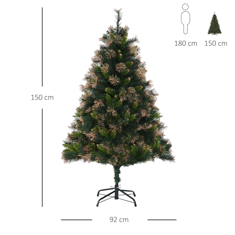 5ft Pre-Lit Artificial Spruce Christmas Tree - Warm White LED Lights