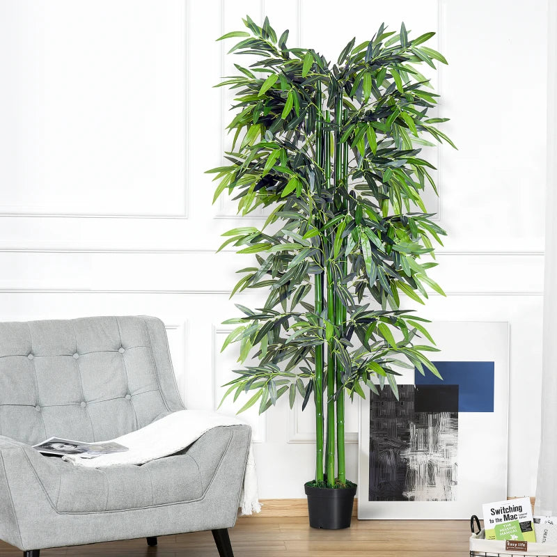 6ft Artificial Bamboo Tree Plant in Green for Home and Office Decor