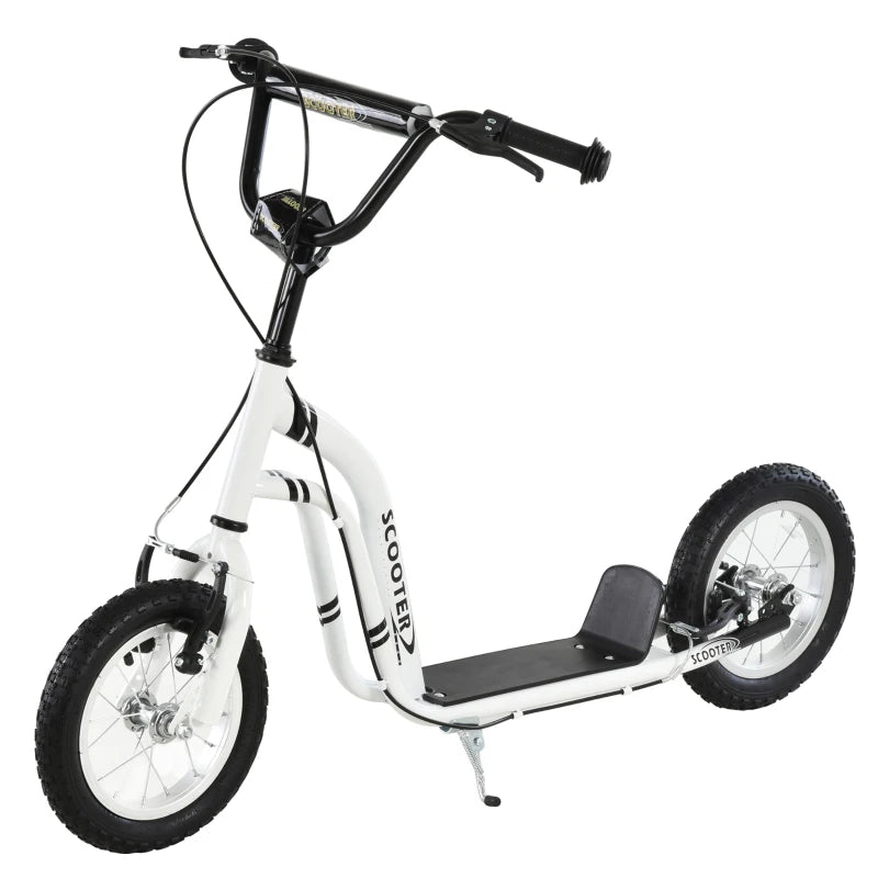 Adjustable Black 12" Metal Frame Kick Scooter with Dual Brakes