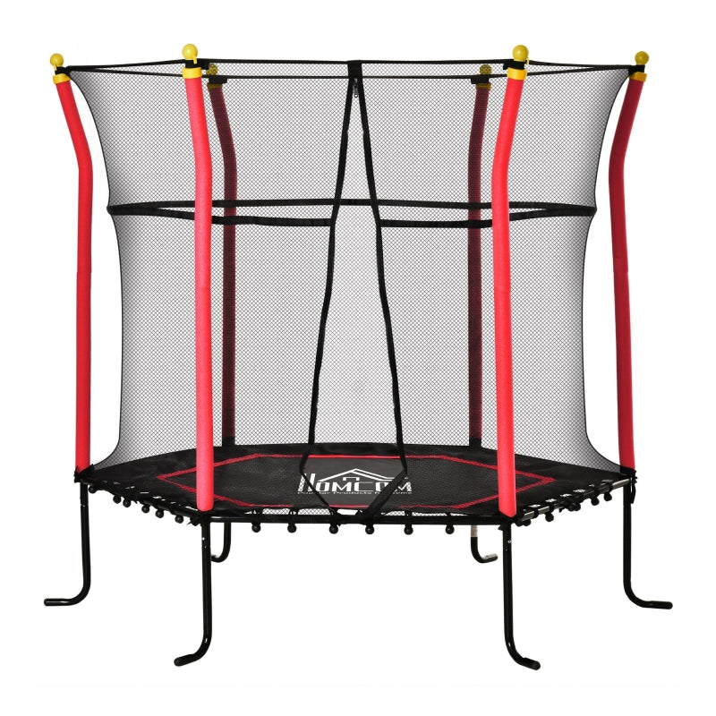 Red 5.2FT Kids Trampoline with Enclosure Net - Indoor/Outdoor Mini Trampoline for Ages 3-10