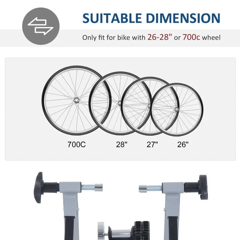 Silver Magnetic Bike Trainer Stand for 26''-28'' & 700C Bikes