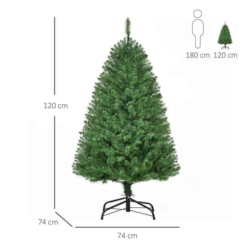 4FT Green Christmas Tree with Warm White LED Lights