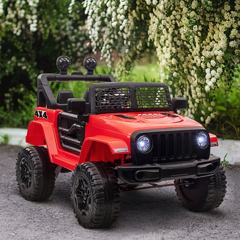 Red Off-Road Electric Ride-On Car for Kids 3-6 Years - Remote Control, Lights, Horn