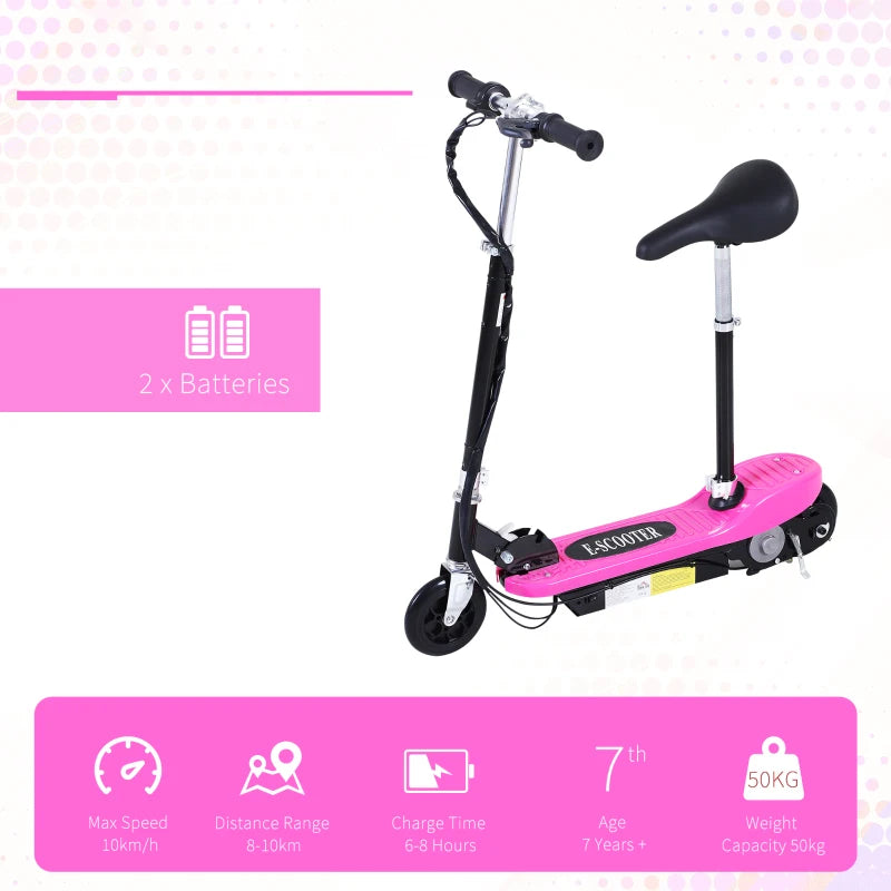 Kids Pink Foldable Electric Scooter with Brake and Kickstand