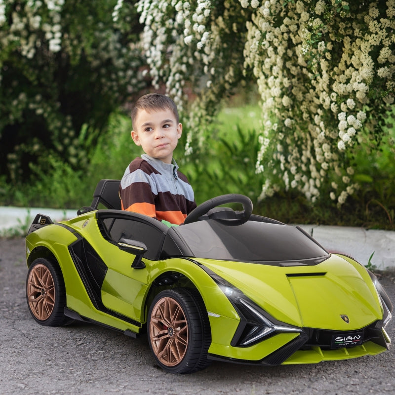 Green 12V Kids Electric Ride-On Car with Remote Control and Music