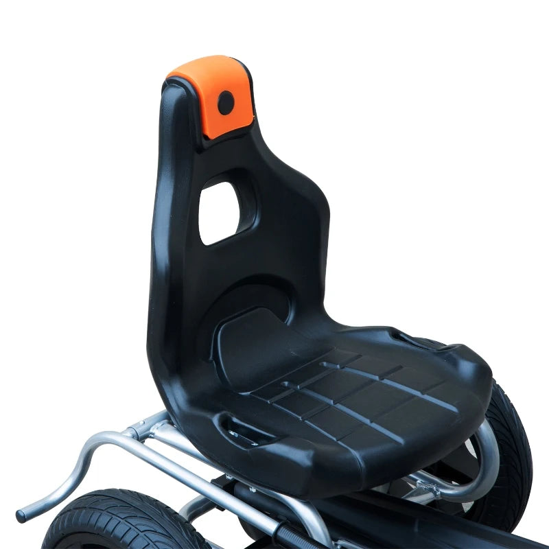 Orange/Black Kids Pedal Go Kart with Braking System