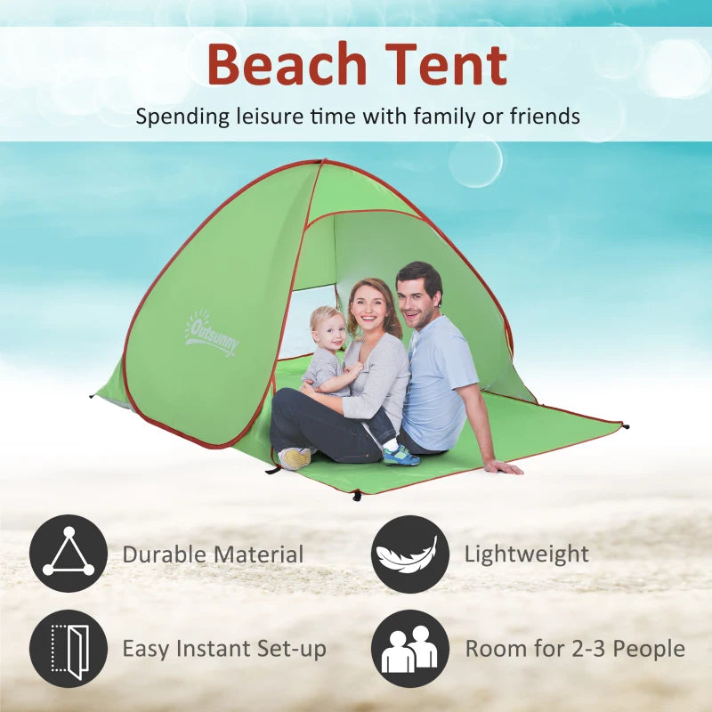 Portable Beach Camping Tent - Blue UV Protection Sun Shelter