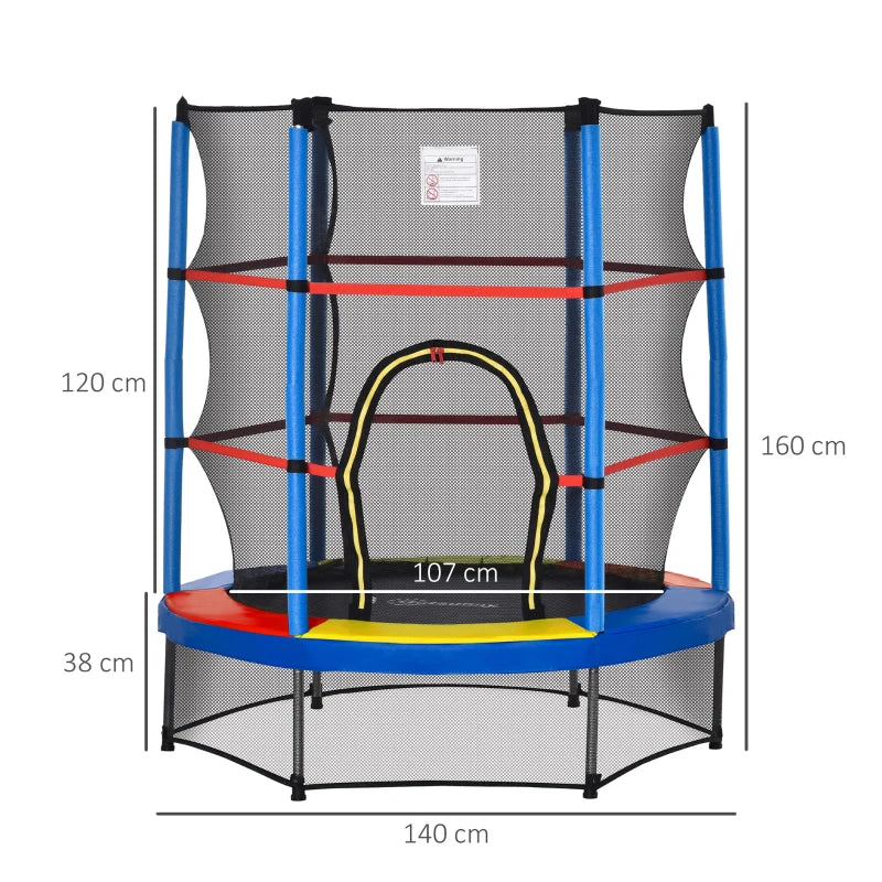 Kids 5.2FT Trampoline with Enclosure Net - Multi-color, Ages 3-6