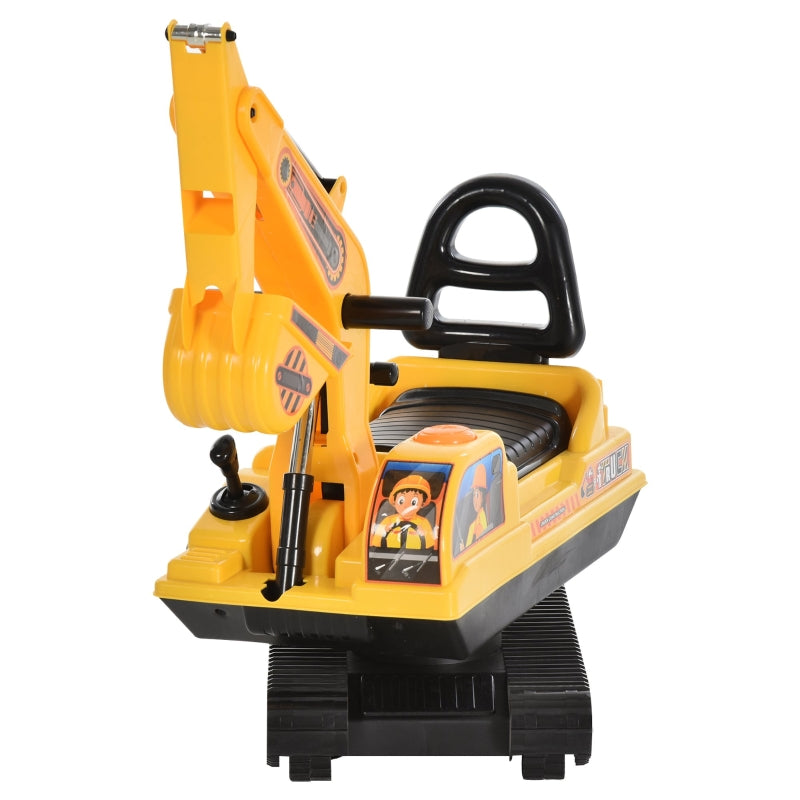 Yellow Ride-On Excavator Toy Tractor Digger