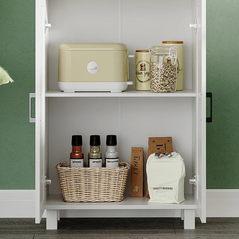 Nordic White Kitchen Storage Cabinet with Drawer and Doors