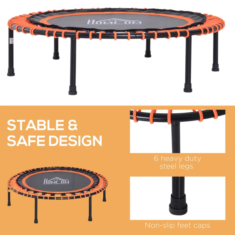 Black and Orange Mini Fitness Trampoline, 101.6 x 25 cm