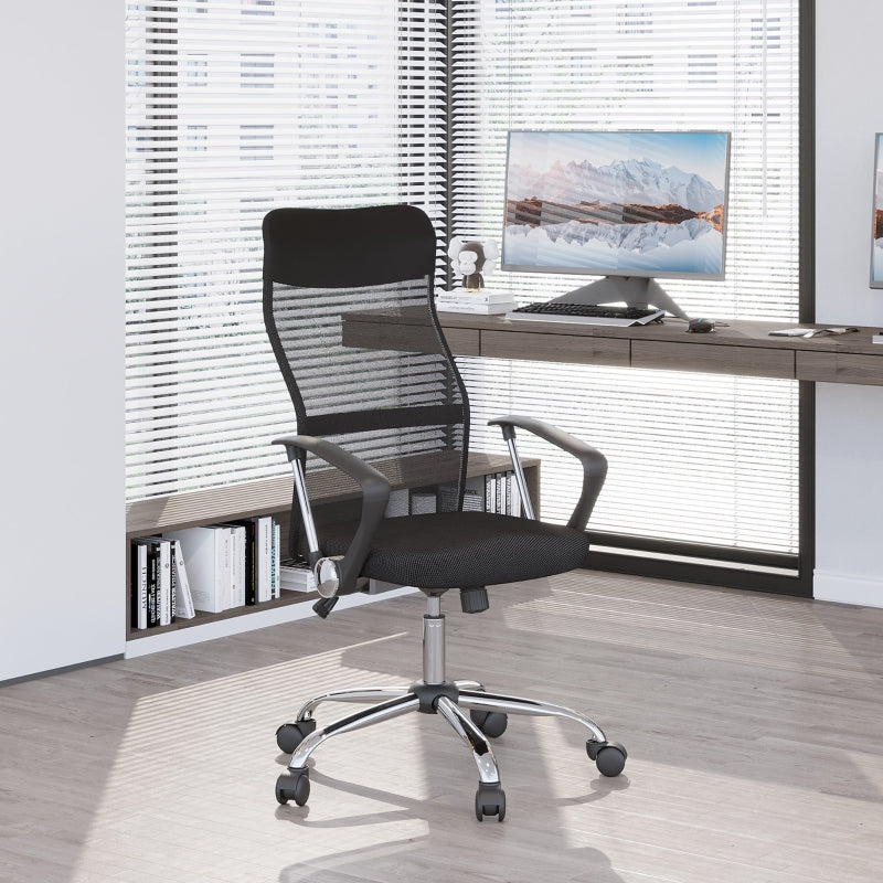 Black Ergonomic Mesh Office Chair with Adjustable Height & Tilt